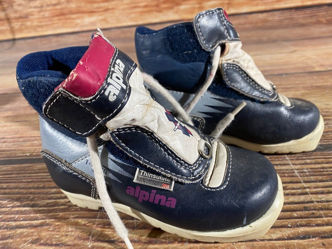 Alpina 145 Kids Nordic Cross Country Ski Boots Size EU26 US9 NNN A-982