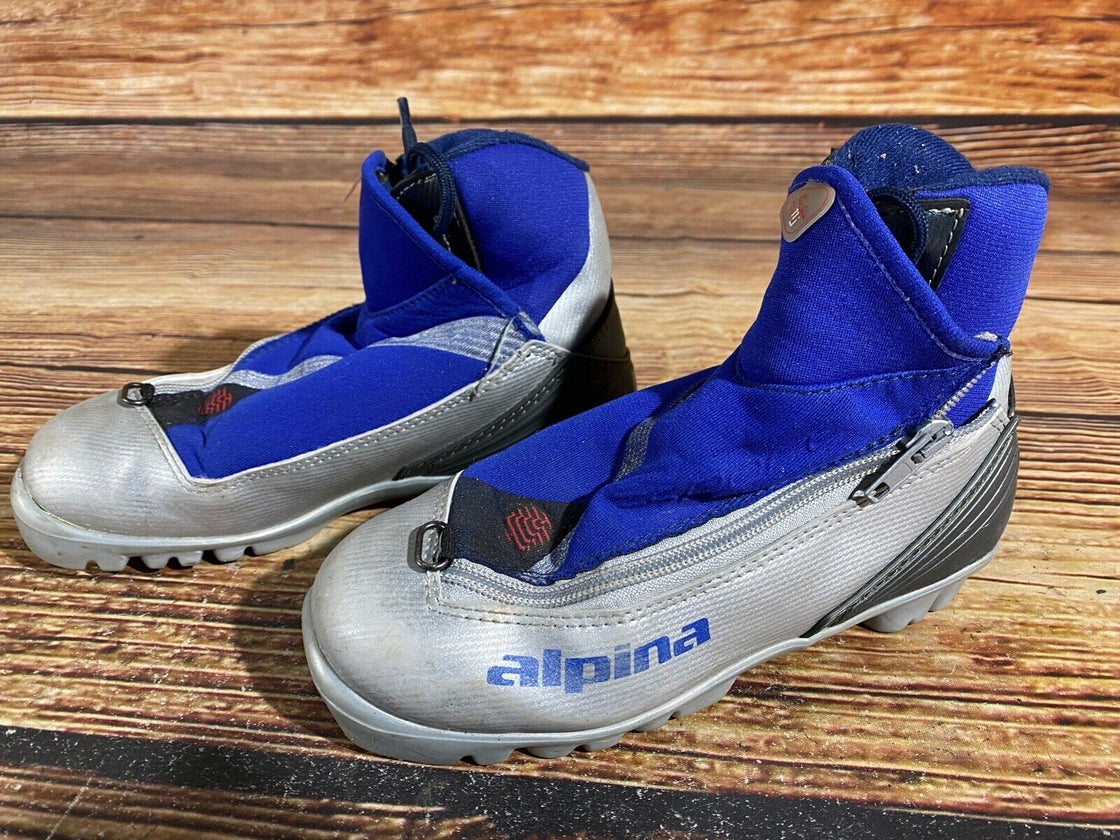 Alpina ST11j Kids Nordic Cross Country Ski Boots Size EU33 US2 NNN A-694