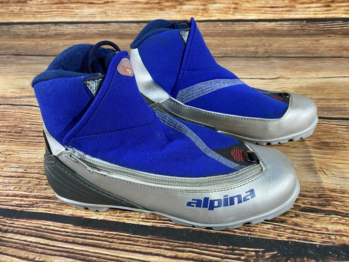 Alpina ST11J Nordic Cross Country Ski Boots Size EU40 US7.5 NNN bindings