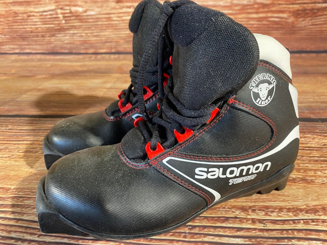 Salomon Team Kids Cross Country Ski Boots Size EU33.5 US3.5 SNS Profil S73