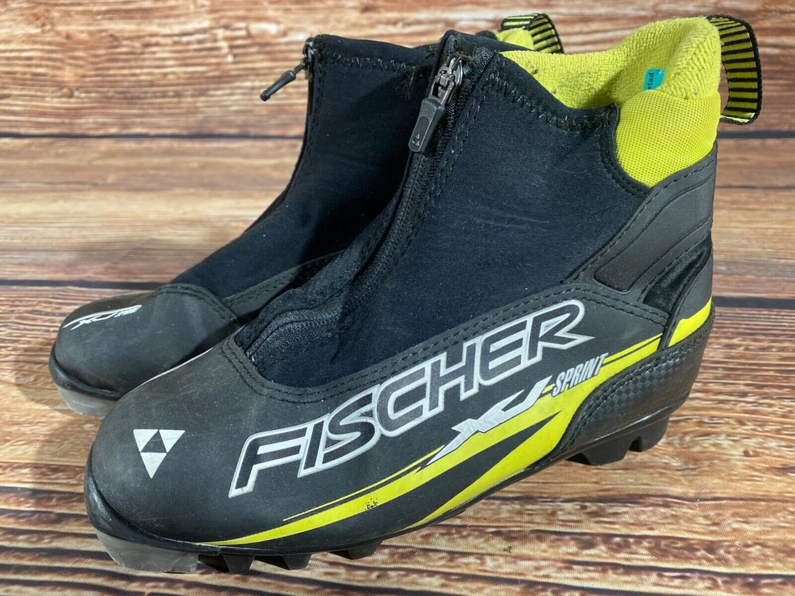 Fischer XJ Sprint Kids Nordic Cross Country Ski Boots Size EU35 US3.5 NNN F-519