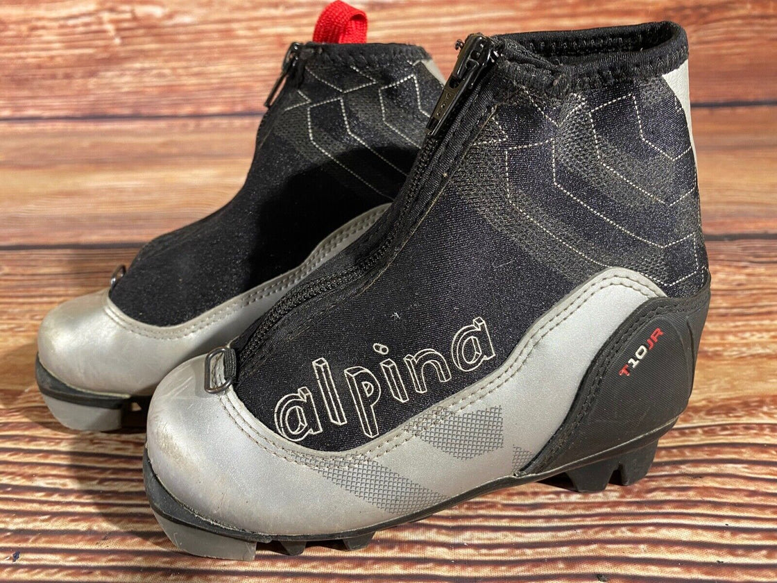 Alpina T10jr Nordic Cross Country Ski Boots Kids Size EU27 US9.5 NNN A-1099