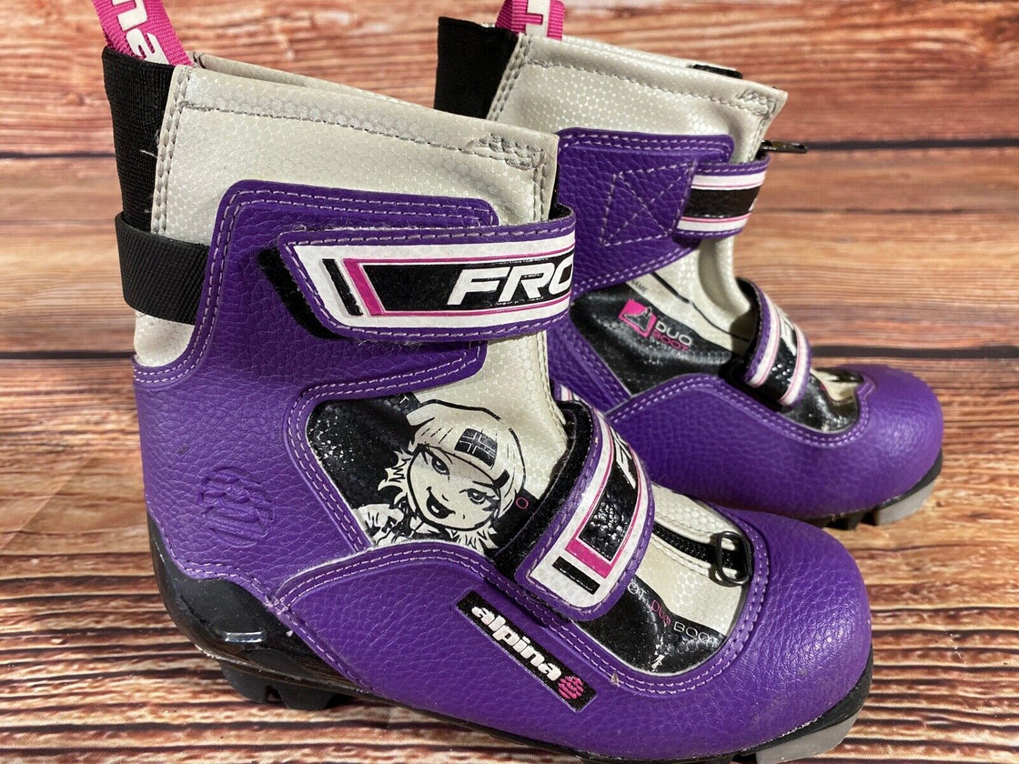 Alpina Frost Nordic Cross Country Ski Boots Kids Size EU31 US12.5 NNN A-1108