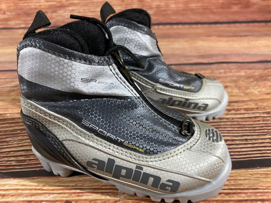 Alpina SR20jrNordic Cross Country Ski Boots Kids Size EU25 US8.5 NNN A-1374