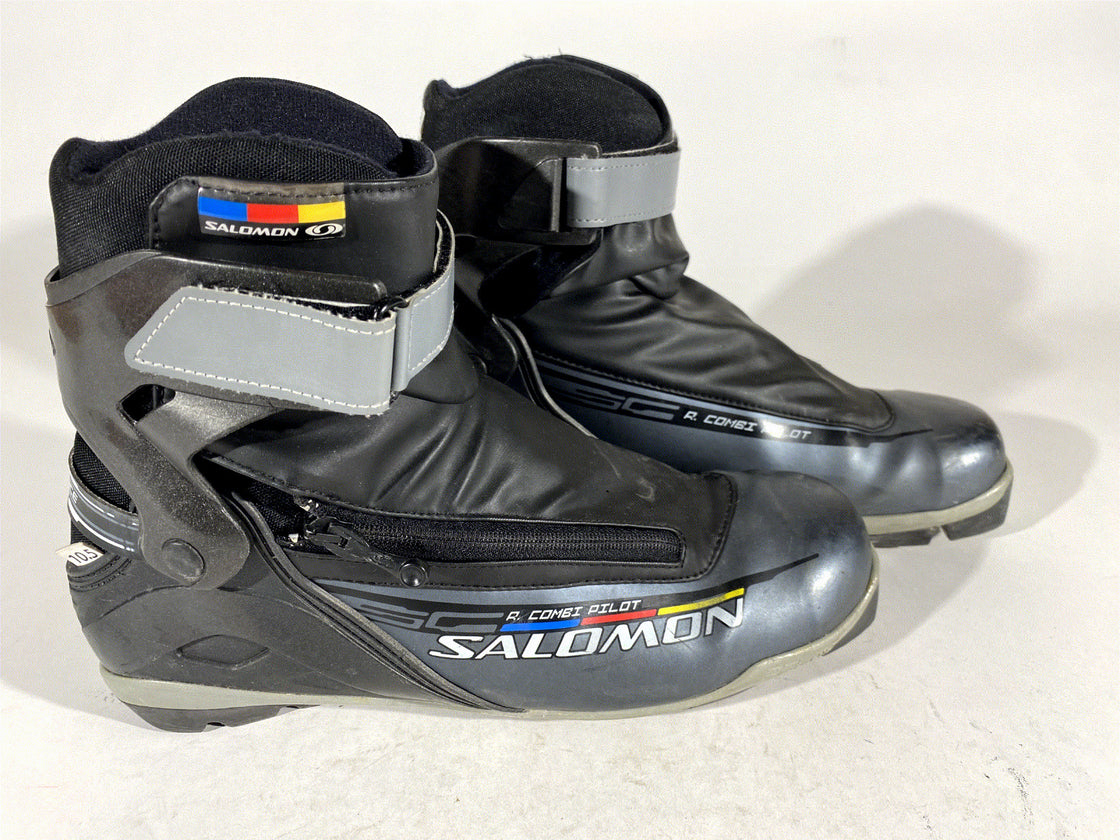 SALOMON Sport Combi Nordic Cross Country Ski Boots Size EU45 1/3 US11 SNS Pilot