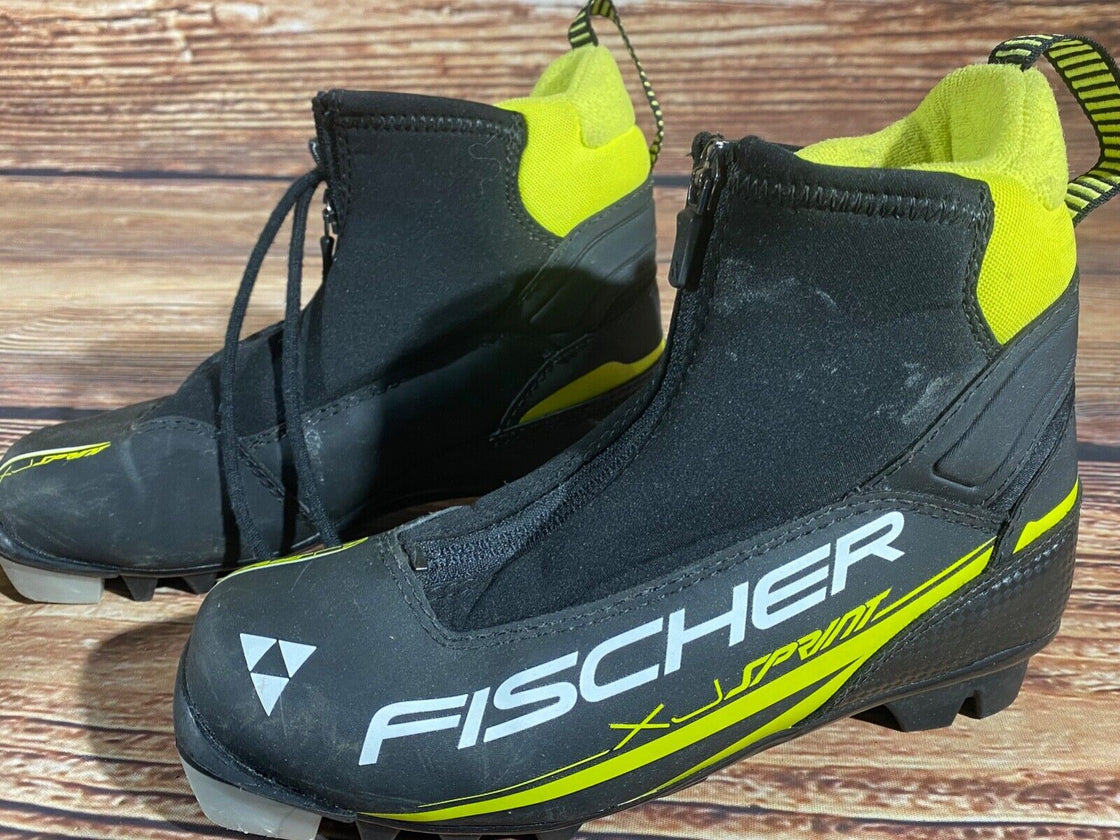 Fischer XJ Sprint Kids Nordic Cross Country Ski Boots Size EU35 US3.5 NNN F-397