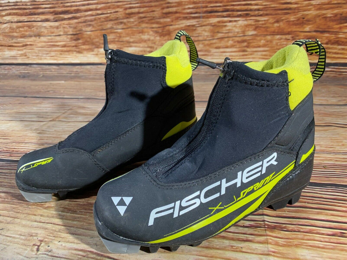 Fischer XJ Sprint Kids Nordic Cross Country Ski Boots Size EU34 US3 NNN F-42