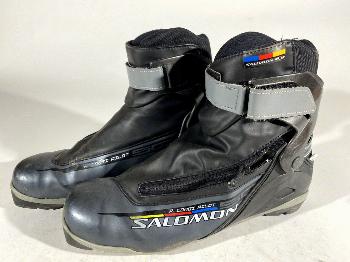 SALOMON Sport Combi Nordic Cross Country Ski Boots Size EU45 1/3 US11 SNS Pilot